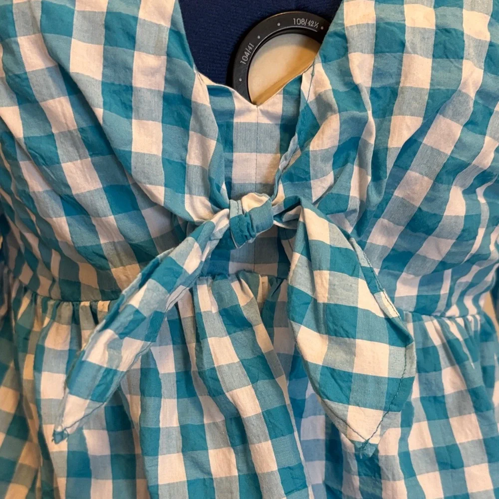 Lilly Pulitzer Blue and White Checkered Blouse - Picture 2 of 4